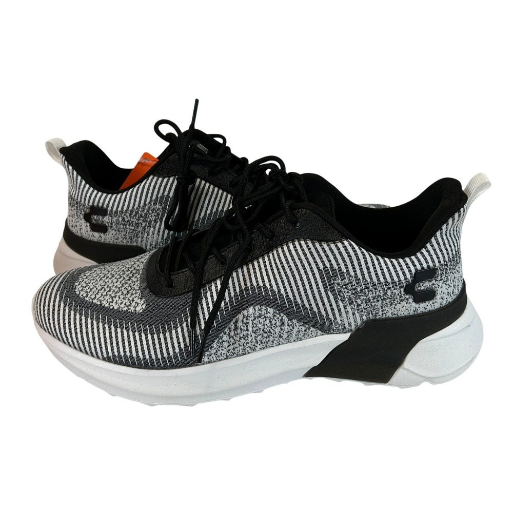 Charly Irving Mens 11.5 Sneakers Black White Knit Running Shoes